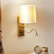 Havanna wandlamp met LED leesarm crème wit