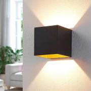 Arcchio LED wandlamp Zuzana, hoekig, zwart, 9,7 cm breed