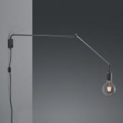 Wandlamp Line met kabel + stekker, zwart