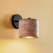 Wandlamp Jari stoffen kap, roségoud