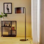 Vloerlamp Soho, cilindrisch, gebogen, blauw/goud
