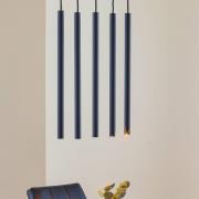 Thin hanglamp, zwart, 5-lamps, linear