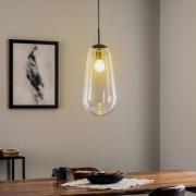 Hanglamp Pear L met glazen kap, zwart