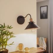 Wandlamp Garret I in donkerbruin/koper