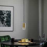 Hanglamp Cylinder, helder/messing, hoogte 15 cm