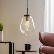 Hanglamp Pear S met glazen kap, zwart