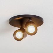 Arcchio spot Brinja, rond, zwart, 2-lamps, aluminium, GU10