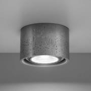 Opbouw-plafondspot Solana beton rond 1-lamp