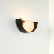 Wandlamp Benni met bolkap van glas, zwart