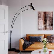 By Rydéns Puls gebogen vloerlamp 2-lamps zwart mat