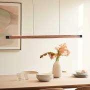 Quitani LED hanglamp Kiere, eiken/zwart, 118 cm