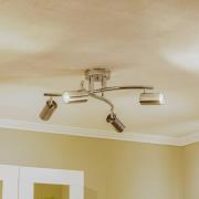 Plafondspots, chroom, 4-lamps