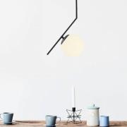 Hanglamp Dolunay 143-AV, zwart, één glazen kap