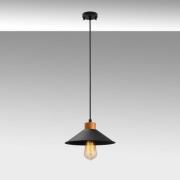 Hanglamp GMN-00007 1-lamp houtdetail zwart