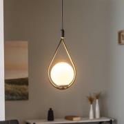 Hanglamp Mudoni MR-937 1-lamp zwart/opaalglas