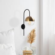 Wandlamp Bastos 3055, zwart/goud antiek/helder