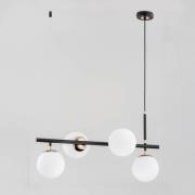 Fiore hanglamp, zwart/wit/goud, 4-lamps