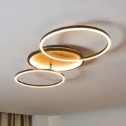 Kiru LED plafondlamp, grenen, lengte 87,4 cm, 2-lamps, hout