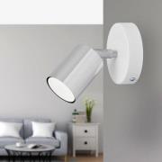 Tune II wandlamp, wit/chroom, metaal, E27, Ø 5,5 cm