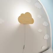 Wandlamp Cloud, gemaakt van hout, met stekker en schakelaar