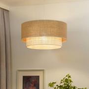 Euluna hanglamp Boho Jute, natuurlijk bruin/wit, Ø 45 cm