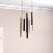 Hanglamp Cala, 8-lamps, rond, aluminium, ijzer