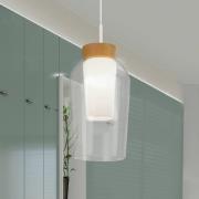 Hanglamp Nora, 1-lamp, wit, transparant, glas