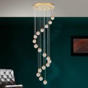 LED hanglamp Ball 18-lamps, goud/crème