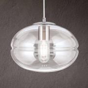 Hanglamp Richard, metaal nikkel, glas helder