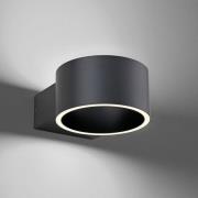 PURE LED wandlamp Clipse, grijs, aluminium, Ø 15 cm