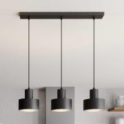 Hanglamp Rif, lineair, 3-lamps, zwart