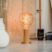 Tala tafellamp Knuckle, lamp van helder glas, eiken