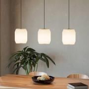 Belgrave hanglamp, lengte 88 cm, zwart/wit, 3-lamps.