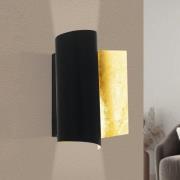 Wandlamp Falicetto, zwart/goudkleurig