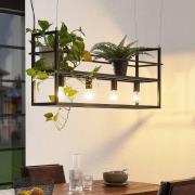 Lindby hanglamp Grisela, 4-lamps, staal, zwart, E27