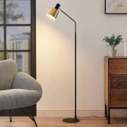 Lindby Vlada vloerlamp voor lezen, messing, zwart