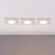 LED inbouwspot Andrej, hoekig, wit, set van 3