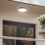 Lindby LED buiten plafondlamp Lahja, antraciet, sensor, IP65
