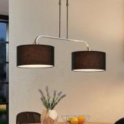 Lindby Jevanna hanglamp, 2-lamps, zwart