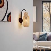 Lindby Venora wandlamp, 43 cm hoog, bamboe, E27