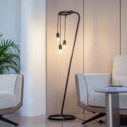 Lindby vloerlamp Elira, zwart, metaal, 150 cm hoog, E27