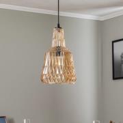Lindby hanglamp Belarion, barnsteen, glas, Ø 23 cm