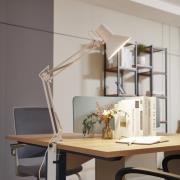 Lindby LED klemlamp Undra, wit, metaal, verstelbaar