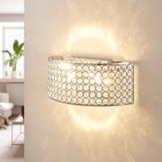 LED glazen kristalwandlamp Alizee in chroom