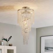 Plafondlamp Elica met kristallen spiraal, Ø 35 cm