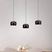 JUST LIGHT. Ballini LED hanglamp, zwart, 3-lamps, Switchmo