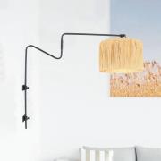 Wandlamp Linstrom, metaal, gras, zwart, beige