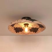Good &amp; Mojo Andros plafondlamp, zwart/naturel/wit, Ø 45 cm