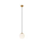 Lucande hanglamp Bidolo, messingkleurig, glas, 15 cm, IP44