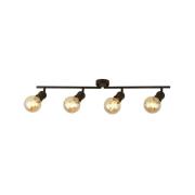 Dans plafondspot, 4-lamps, zwart, metaal, E27, 79 cm